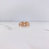 Anillo Oso Ts 2.6gr / T7 1/4 / Circones Blancos Oro Rosa 18K $