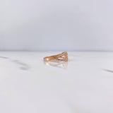 Anillo Oso Ts 2.6gr / T7 1/4 / Circones Blancos Oro Rosa 18K $