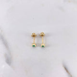 Topos 0.65gr / Esmeralda 16 Pts Oro Amarillo 18K (Joya) &