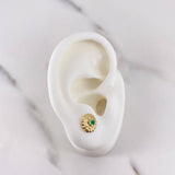 Topos Flor De Loto 1.15gr / Esmeralda 13 Pts Oro Amarillo 18K (Joya) &