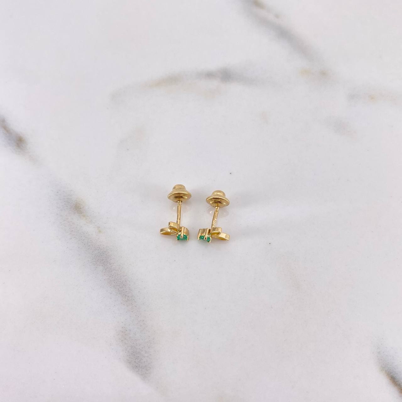 Topos Hojas 0.7gr / Esmeralda 6 Pts Oro Amarillo 18K (Joya) &