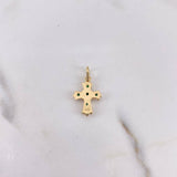 Dije Cruz 0.6gr / 2cm / Esmeralda 17 Pts Oro Amarillo 18K (Joya) &