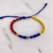 Pulsera Tricolor 0.4gr / 5mm Bolas Lisas Oro Amarillo 18K $