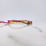 Pulsera Tricolor 0.4gr / 4mm Bolas Diamantadas Oro Amarillo 18K $