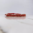 Pulsera Roja 4.3gr / 3mm Bolas Diamantadas Oro Rosa 18K $