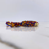 Pulsera Tricolor 0.85gr / 5mm Bolas Lisas Oro Amarillo 18K $