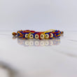 Pulsera Tricolor 0.85gr / 5mm Bolas Lisas Oro Amarillo 18K $