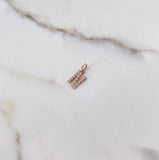 Dije Letra N 0.5gr / Circones Blancos Oro Rosa $