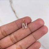 Dije Letra N 0.5gr / Circones Blancos Oro Rosa $