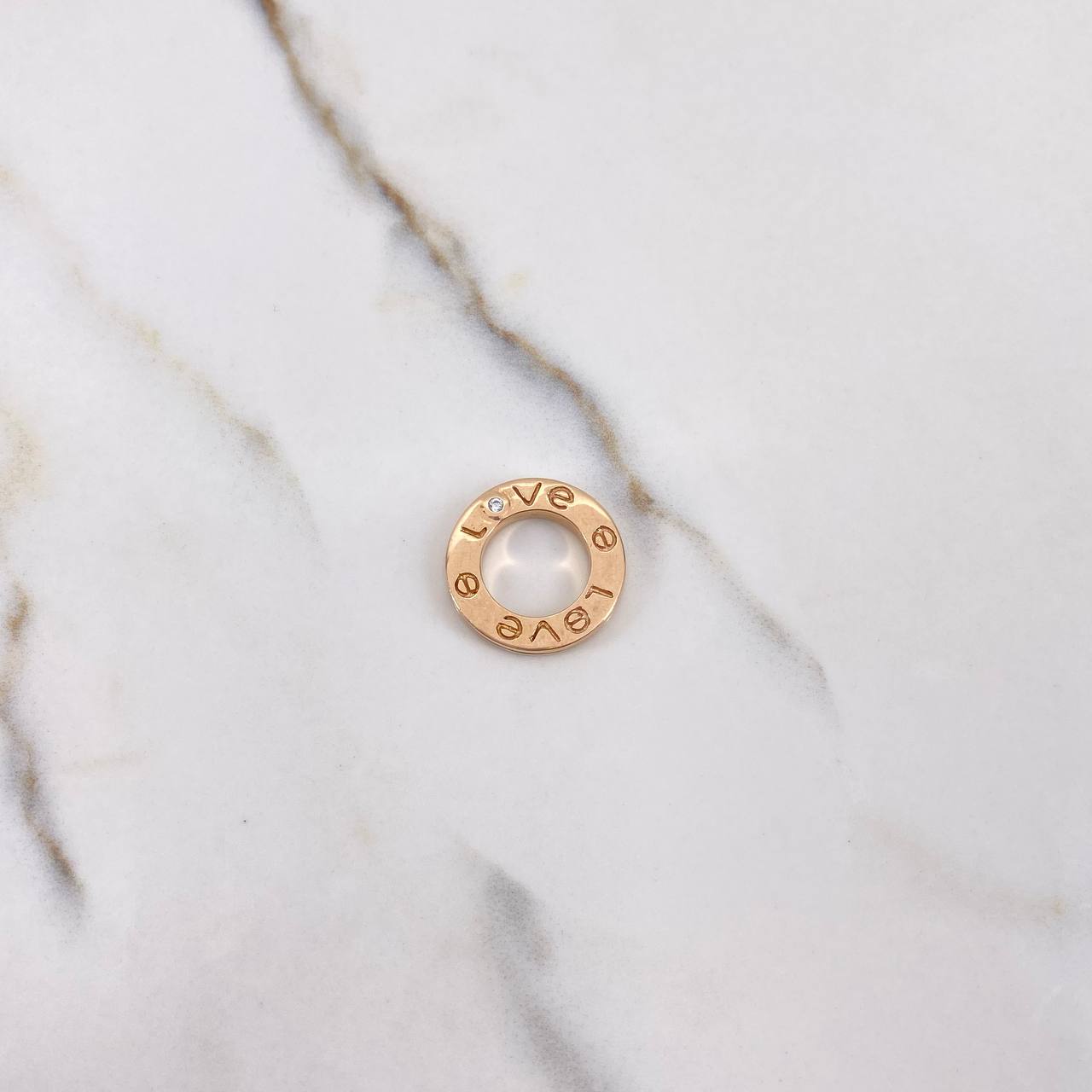 Dije Aro Tornillo 5gr / Circon Blanco Dos Oros Amarillo Rosa $