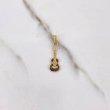 Dije Guitarra 1.25gr / 2.6cm / Circones Negros Blancos Oro Amarillo $