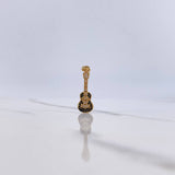 Dije Guitarra 1.25gr / 2.6cm / Circones Negros Blancos Oro Amarillo $