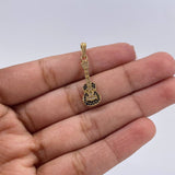 Dije Guitarra 1.25gr / 2.6cm / Circones Negros Blancos Oro Amarillo $