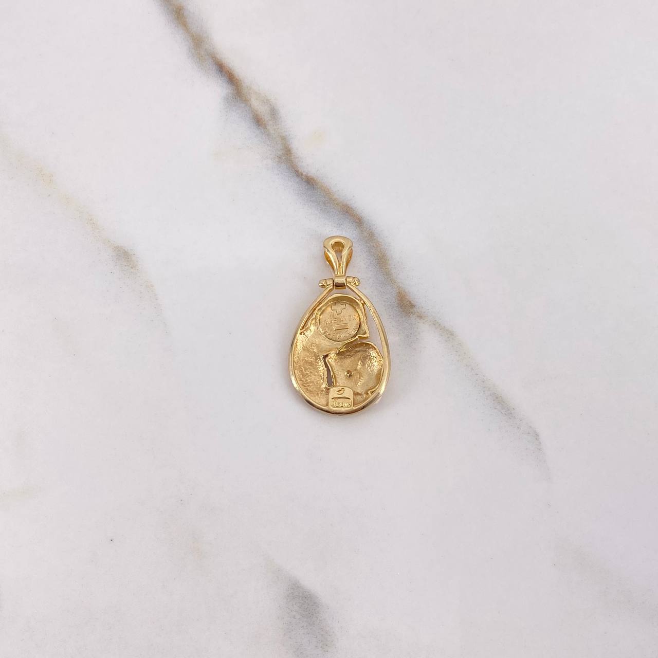 Dije Pareja 2.75gr / 2.7cm / Circon Blanco Oro Amarillo $