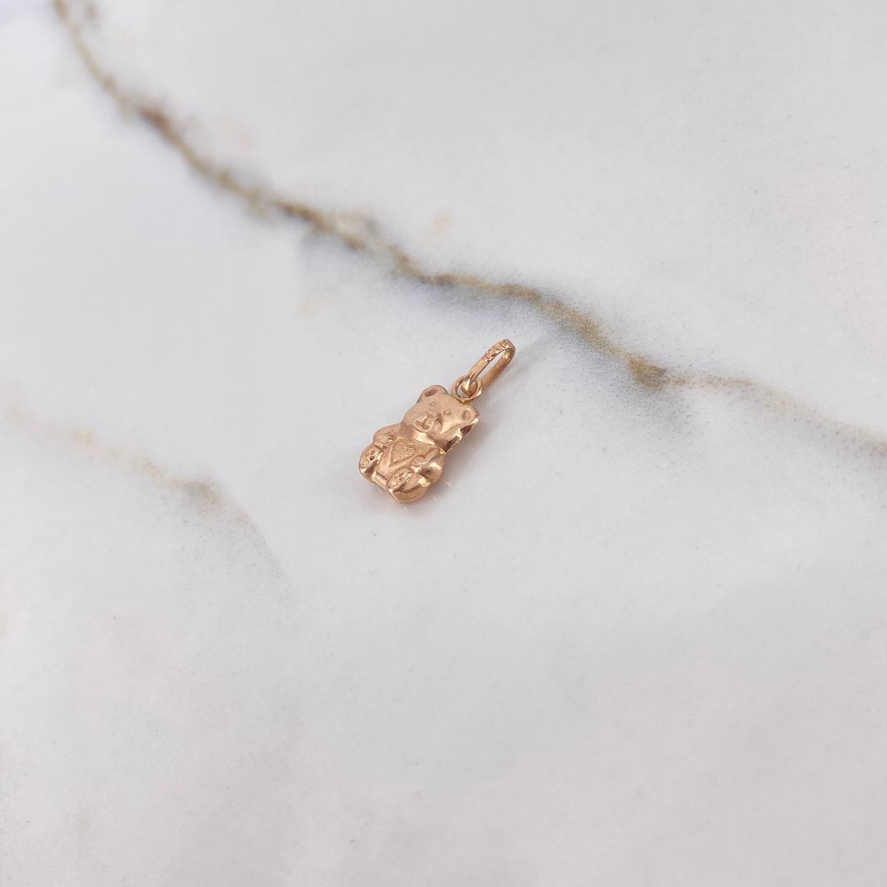 Dije Oso Teddy 0.5gr / 1.5cm / Liso Oro Rosa $