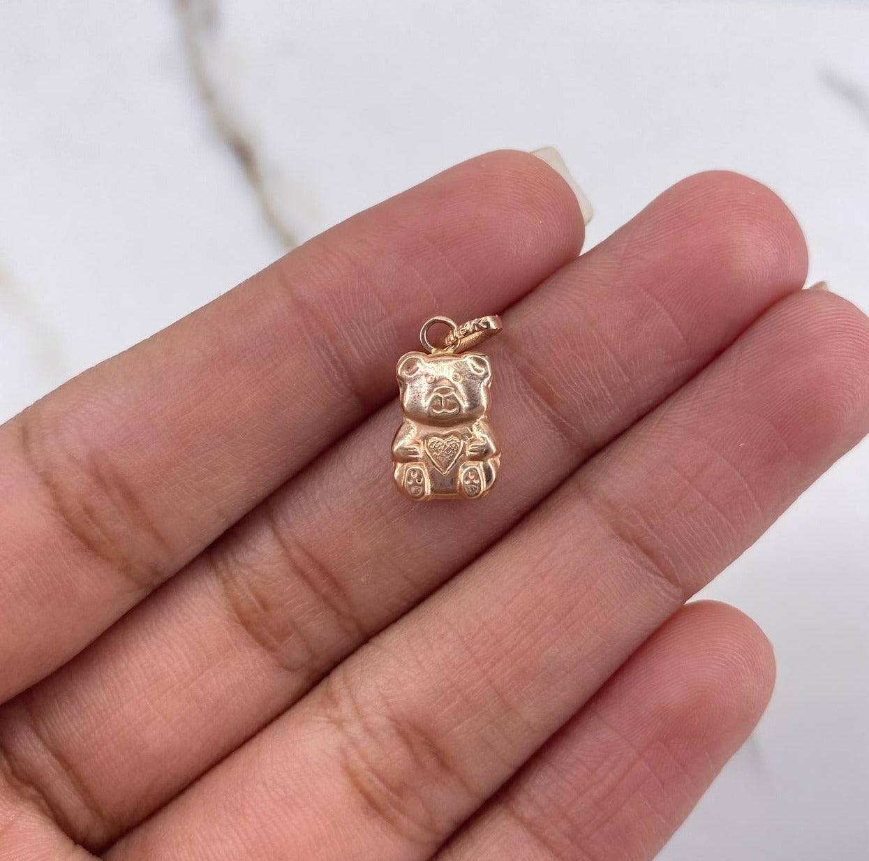 Dije Oso Teddy 0.5gr / 1.5cm / Liso Oro Rosa $