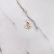 Dije Letra B 0.9gr / Circones Blancos Dos Oros Amarillo Blanco $