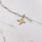 Dije Flecha Y Arco 1.9gr / 2.5cm / Circones Blancos Oro Amarillo $