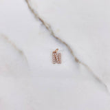 Dije Letra N 0.5gr / Circones Blancos Oro Rosa $