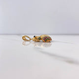 Dije Rana 6.85gr / 3cm / Circones Azules Verdes Fuscias Oro Amarillo (Oferta) $