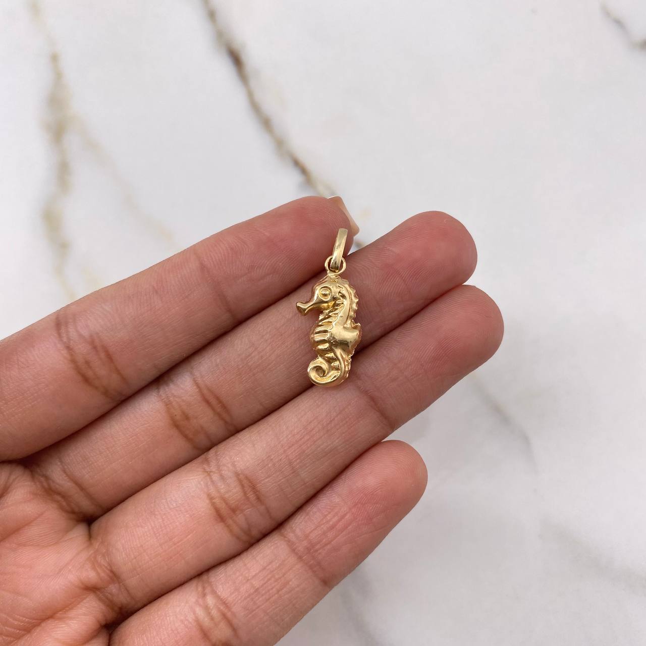 Dije Caballito De Mar 0.8gr / 2.3cm / Troquelado Oro Amarillo $
