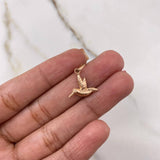 Dije Colibrí 0.4gr / 1.5cm / Troquelado Oro Rosa $