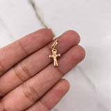 Dije Cruz Cristo 0.4gr / 1.8cm / Troquelado Oro Rosa $