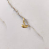 Dije Barco 0.75gr / 1.5cm / Circones Blancos Oro Amarillo $