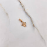 Dije Corona 0.4gr / 1.4cm / Circones Blancos Oro Rosa $