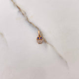Dije Buho 0.45gr / 1.3cm / Circones Blancos Azules Oro Rosa$