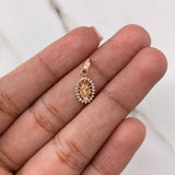 Dije Virgen del Carmen 0.55gr / 1.5cm / Circones Blancos Oro Rosa $
