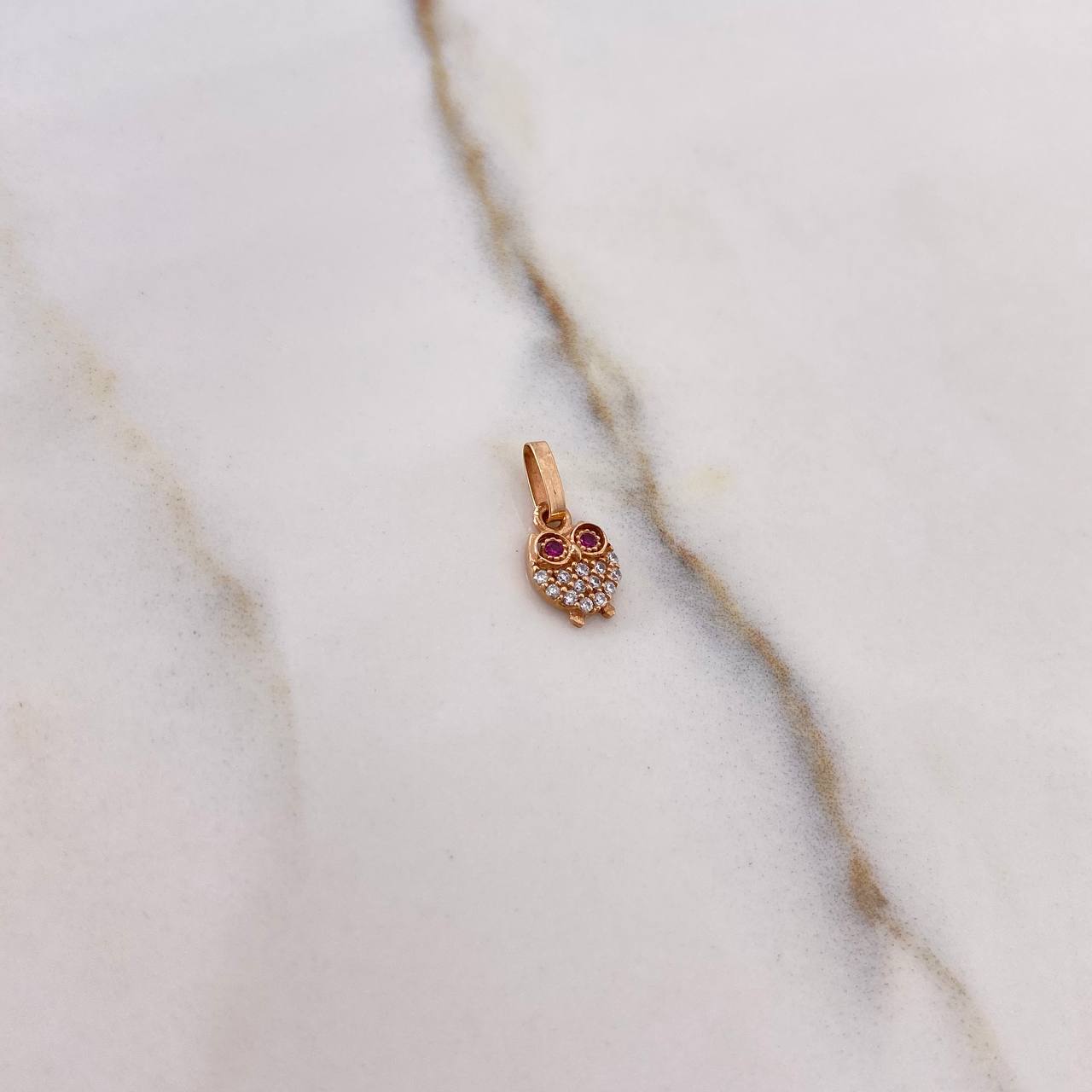 Dije Buhó 0.45gr / 1.3cm / Circones Blancos Fucsias Oro Rosa $