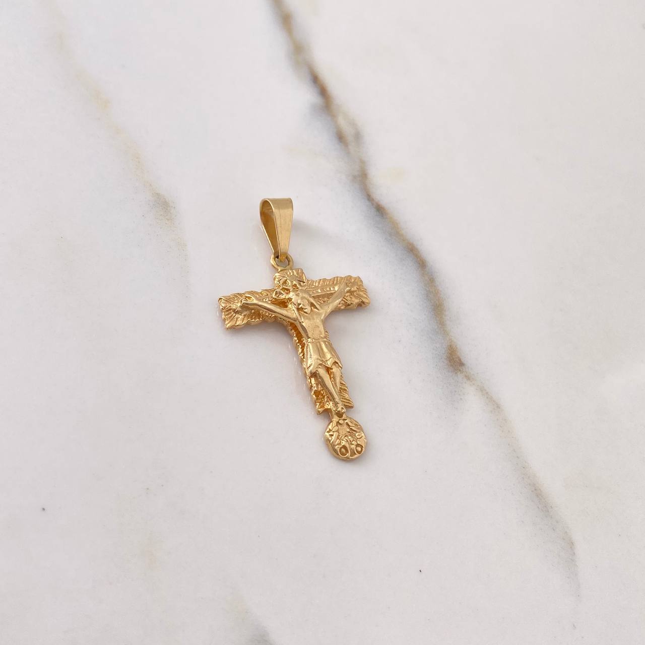 Dije Cruz Milagroso De Buga 3.05gr / 3.5cm / Relieve Oro Amarillo $