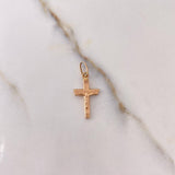 Dije Cruz 0.4gr / 2.3cm / Lineas Oro Rosa