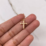 Dije Cruz 0.5gr / 2cm / Puntas Planas Oro Rosa $