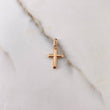 Dije Cruz 0.5gr / 2cm / Puntas Planas Oro Rosa $