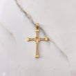 Dije Cruz 2.3gr / 3.7cm / Cuadro Circones Blancos Oro Amarillo $