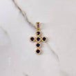 Dije Cruz Tupida 4.4gr / 3.5cm / Circones Azules Blancos Oro Amarillo $