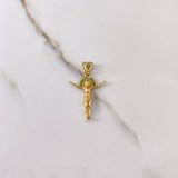 Dije Cristo 2.95gr / 3cm / Circones Verdes Oro Amarillo $