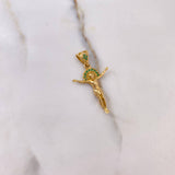 Dije Cristo 2.95gr / 3cm / Circones Verdes Oro Amarillo $