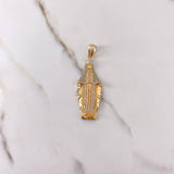 Dije Virgen Milagrosa 6.95gr / 5cm / Circones Verdes Blancos Dos Oros Amarillo Blanco $