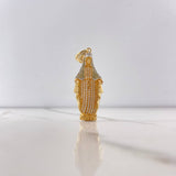 Dije Virgen Milagrosa 6.95gr / 5cm / Circones Verdes Blancos Dos Oros Amarillo Blanco $