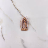 Dije Virgen De Guadalupe 10.95gr / 3.5cm / Circones Blancos Negros Oro Rosa $
