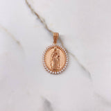 Dije Virgen del Carmen 8.55gr / 3.5cm / Circones Blancos Oro Rosa $