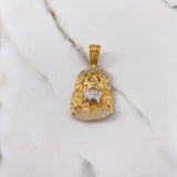 Dije Rostro de Cristo 15.6gr / 4.5cm / Circones Blancos Azules Dos Oros Amarillo Blanco $