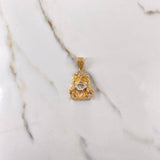 Dije Rostro de Cristo 9.1gr / 4cm / Circones Blancos Dos Oros Amarillo Blanco $