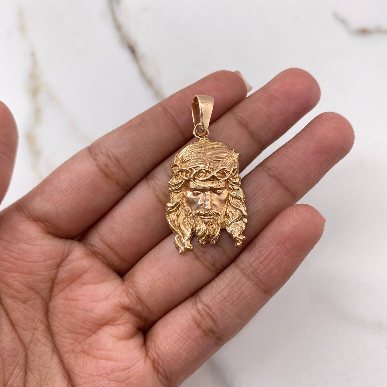 Dije Rostro de Cristo 12.6gr / 4cm / Oro Rosa $
