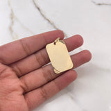 Dije Placa Rectangular 3.6gr / 3.5cm / 28mm-18mm Esquinas Diamantadas Oro Amarillo $