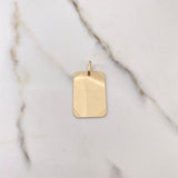 Dije Placa Rectangular 3.6gr / 3.5cm / 28mm-18mm Esquinas Diamantadas Oro Amarillo $
