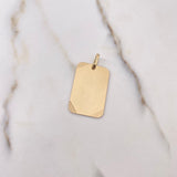 Dije Placa Rectangular 3.6gr / 3.5cm / 28mm-18mm Esquinas Diamantadas Oro Amarillo $